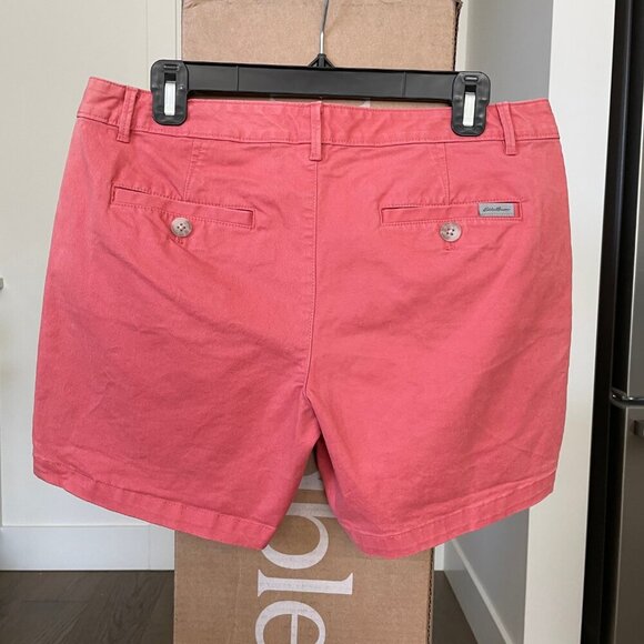 Eddie Bauer Legend Wash Stretch Slightly Curvy Cotton Shorts Cayenne Red Sz 8 - Picture 3 of 9